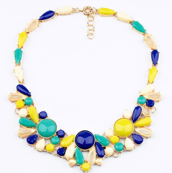 Bohemian stone choker necklace gem new fashion jewelry women 2014 costume jewellery collar collier neckless jewelery