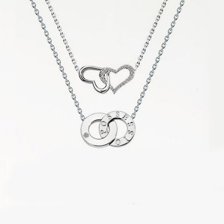 Wholesale or retail 45cm 925 sterling silver Love Necklace Jewelry ST NK 009