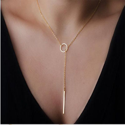 Hot 2014 Fashion Jewelry 18K Gold Silver Plated Unique Charming Bar Circle Lariat Punk Chain choker