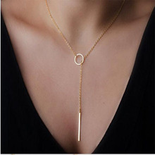 Hot 2014 Fashion Jewelry 18K Gold Silver Plated Unique Charming Bar Circle Lariat Punk Chain choker Necklaces For Women Girl
