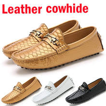 Fashion men’s leather cowhide Spring Zapato Driving Moccasin men Sneakers loafer Shoes men shoes mens casual shoe Free Shipping