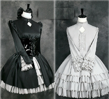 New High Quality Fate Saber Gothic Lolita Cosplay Costume Dress