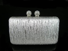 614 Crystal Silver Lady Fashion Wedding Bridal Party Night Evening purse handbag clutch bag case IN