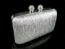 614 Crystal Silver Lady Fashion Wedding Bridal Party Night Evening purse handbag clutch bag case IN