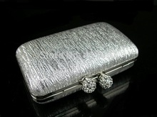 614 Crystal Silver Lady Fashion Wedding Bridal Party Night Evening purse handbag clutch bag case IN