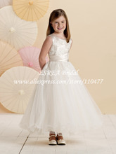 Lovable Appliqued Long Organza Girls Communion Dresses First Puffy HS218 Vestido de Daminha
