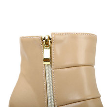 Black Apricot Heel 8 5CM Charm Women Thin Heels High Boots PU Zip Spring and Autumn