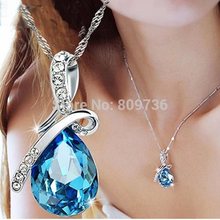 Hot Women Crystal Rhinestone Drop Chain Necklace Pendant For Women Jewelry Statement Bijouterie Accessories Gift 2014