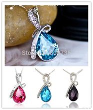Hot Women Crystal Rhinestone Drop Chain Necklace Pendant For Women Jewelry Statement Bijouterie Accessories Gift 2014