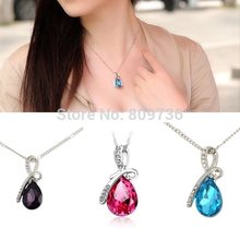 Hot Women Crystal Rhinestone Drop Chain Necklace Pendant For Women Jewelry Statement Bijouterie Accessories Gift 2014