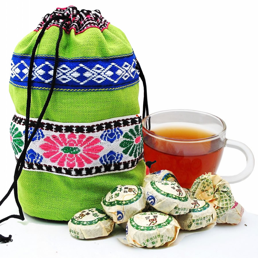 Top grade Free Shipping 50 pcs Chinese Yunnan Puer Tea Ripe Puer Tea Gift Bags