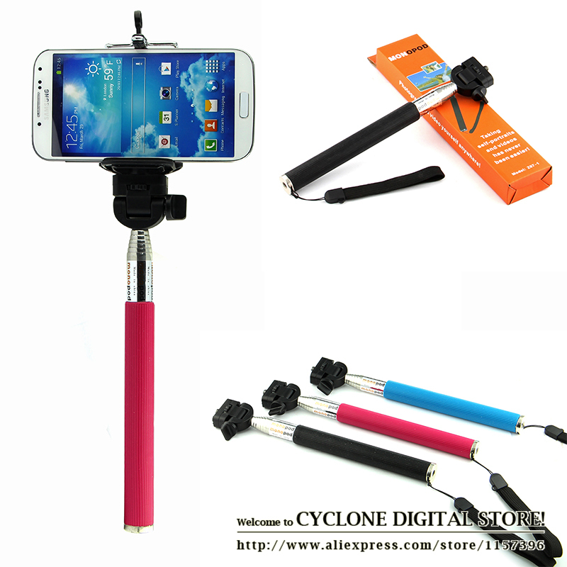 New arrive universal selfie stick handheld monopod rod for mobile phones smartphones cellphones cameras cheap price