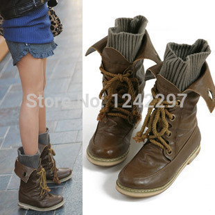 Autumn Women s PU leather Ankle boots Fashion Ladies Martin boots Winter shoes Snow boots Free