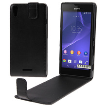 Newest Up and Down Vertical Flip Mobile Phone Housing Leather Case Cover Shell for Sony Xperia T3 / M50W