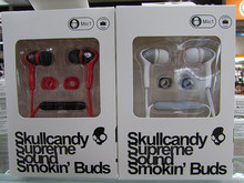 5pcs lot 3 5mm In ear Stereo Headphones new skull earphone box with a microphone wired