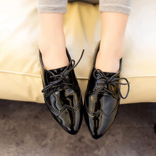 new autumn 2014 platform shoes woman oxford shoes female pointed toe leather oxford working shoes for