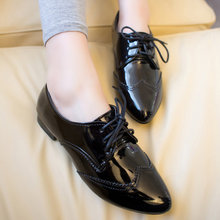 new autumn 2014 platform shoes woman oxford shoes female pointed toe leather oxford working shoes for