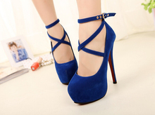 Fashion women s shoes in the spring and autumn 2014 new suede heel with hollow out