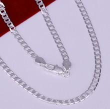 925-N145 Free Shipping Sterling Silver Jewelry Men’s Necklace 4mm Figaro Chain Necklace 16-24 inch Factory Price