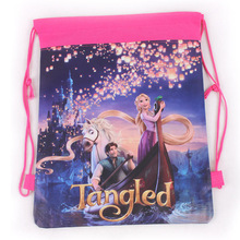 2014 New fashion children kids backpacks for girls Drawstring bag Tangled children school bags mochila Free Shipping