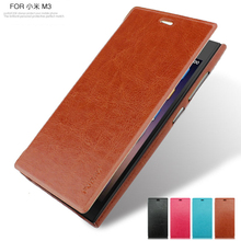 Leather backcover for xiaomi 3 cover mi3 m 3 Shell skin Phone Case for Xiaomi MIUI