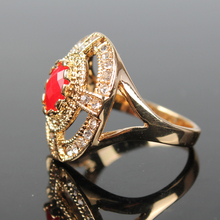 Heat Red Main Stone Cross Navy Windmill Shape Gold Filled Jewelry Tibetan Ring Womens Wedding Bands