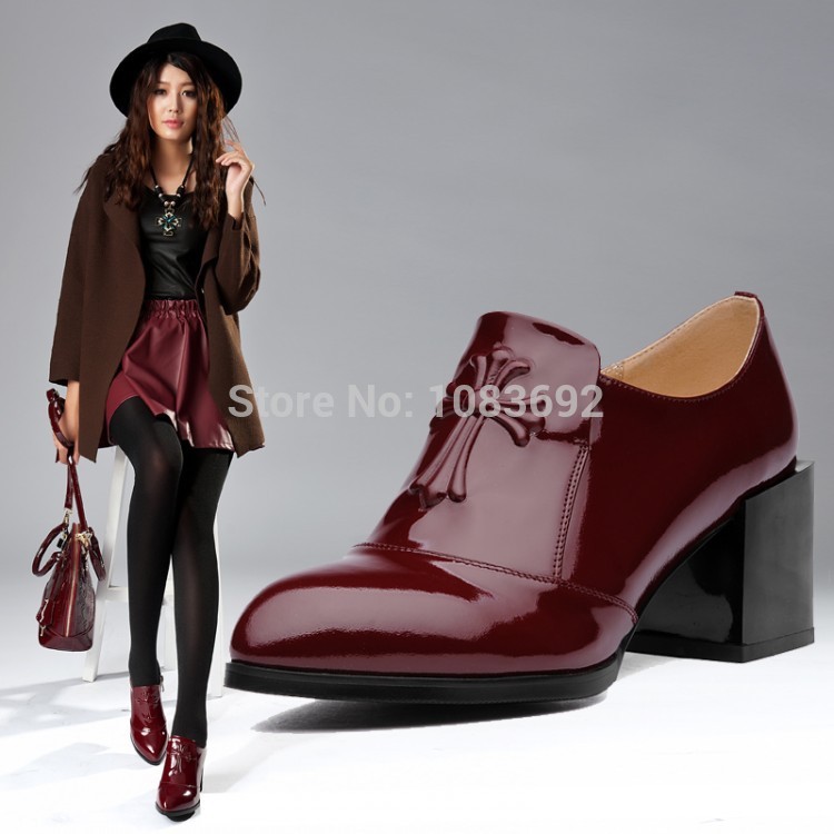 free shipping big size 33 42 new 2014 platform shoes woman oxford shoes female square toe
