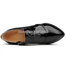 free shipping big size 33 42 new 2014 platform shoes woman oxford shoes female square toe