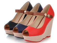 Free shipping 2014 new summer waterproof Taiwan heel elegant mature high heeled women s sandals 