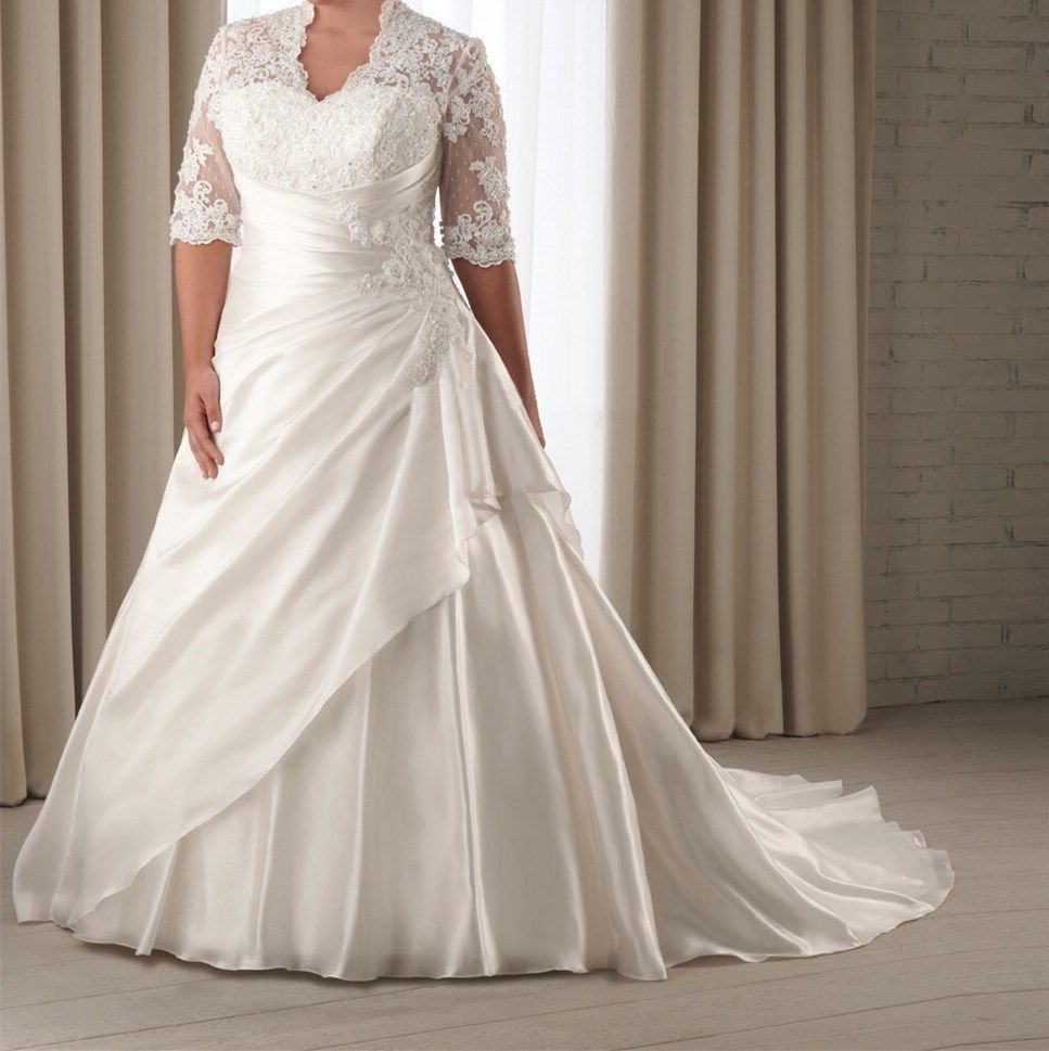 ... -Wedding-Dress-Bridal-Gown-Custom-Plus-Size-16-18-202021493179.html