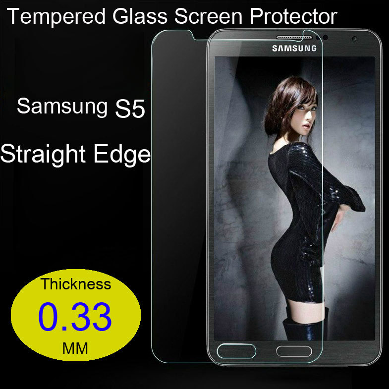 0 33MM Straight Edge Ultra Thin Premium Explosionproof Anti scratch Samsung Galaxy S5 Tempered Glass Screen