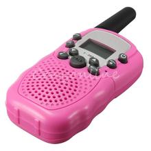 T 388 Dual 1pair Pink Adjustable Mini Portable LCD 5KM UHF VOX 2 Way Multi Channels