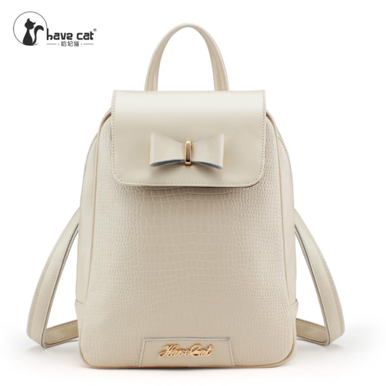 Ha Fei cat fashion handbags crocodile pattern leather shoulder bag backpack female female