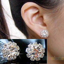 Fashion earrings for women spherical Flower Crystal  Stud Earrings