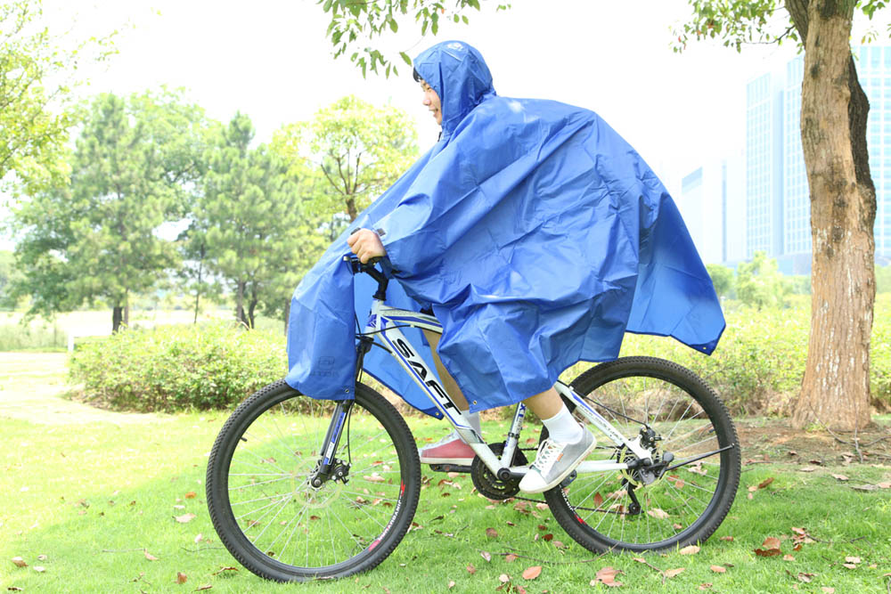 Outdoor Travel Equipment Multi-purpose Climbing Cycling Raincoat Rain Cover Poncho Waterproof Camping Tent Mat Orange/Blue