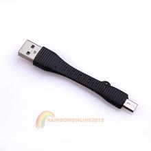 R1B1 Short Micro USB Charging Sync Data Cable for Samsung HTC Smartphones Black