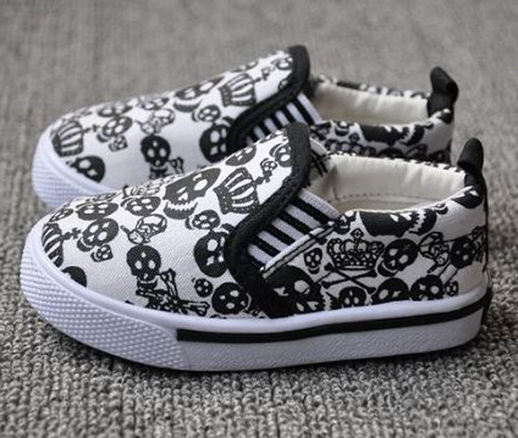 Fashion Skull Children's Sneakers Kids Canvas Shoes Casual Print Shoes ...