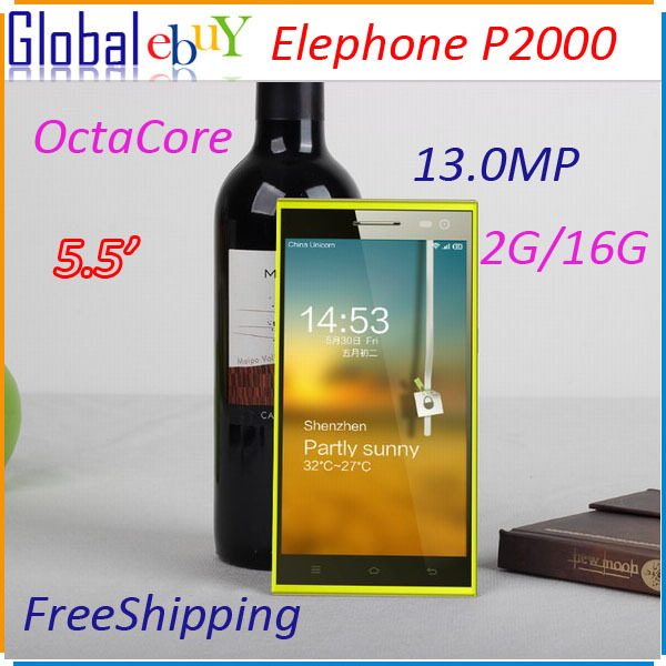 Elephone P2000 MTK6592 Octa Core 5 5 1280x720 2GB RAM 16GB ROM 13MP WCDMA Mobile Phone