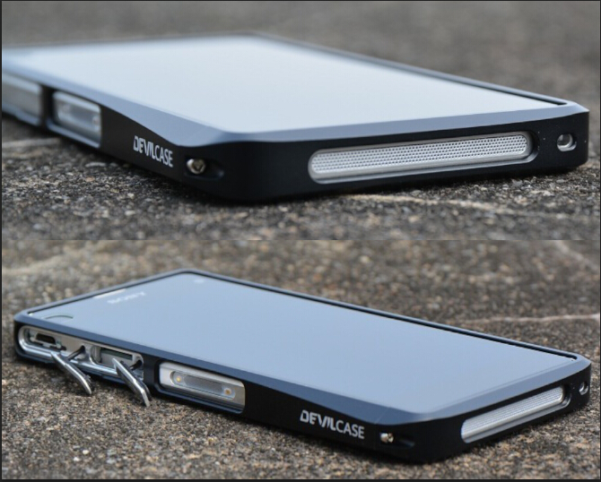 DEVILCASE Premium Titanium Aluminum Bumper For SONY XPERIA Z1 Compact M51w Top Quality Metallic Cellphone Accessories