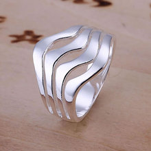 R123 Size:8 Wholesale 925 silver classic ring, 925 silver fashion jewelry, Water Waves classic ring /bfiajwpasn