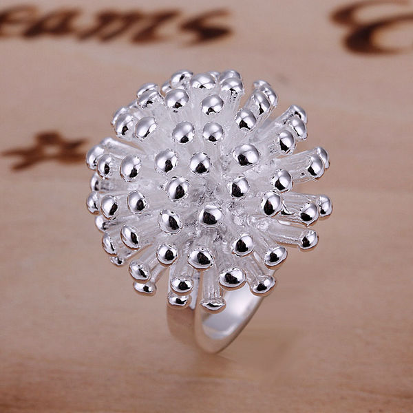Promotion Fashion fireworks flower 925 silver jewelry Women female wedding rings free shipping sterling wholesale price