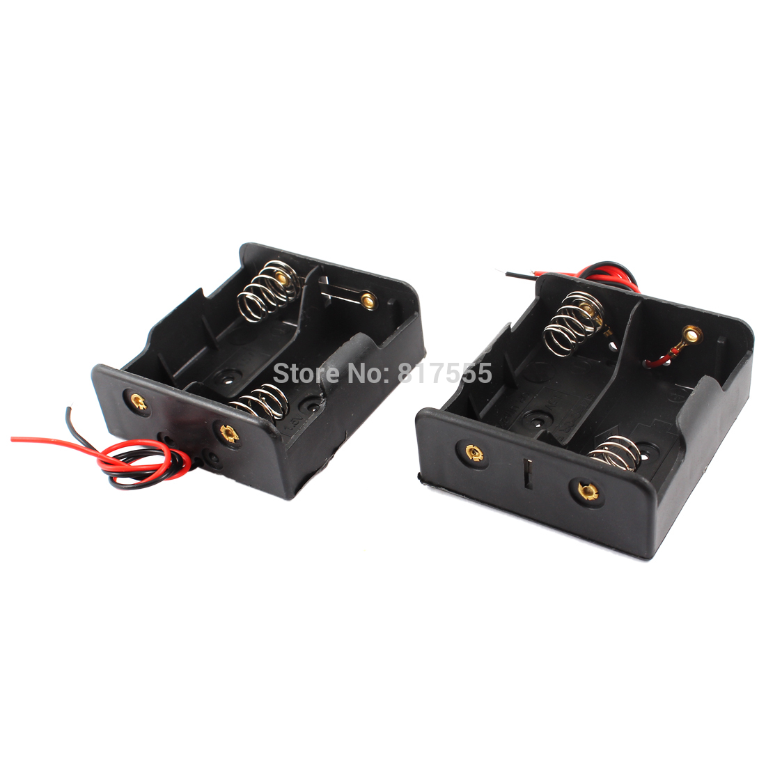 2Pcs 1xAA 1.5v Battery Rechargeable Charger Holder with Connection Wire Cable