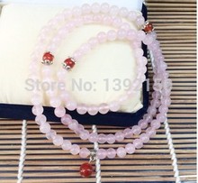 Natural powder 108 Hibiscus Powder kinds ROSE QUARTZ Attracted romantic encounters Thriving marriage Crystal Bracelet