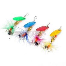 High Quality Fishing Spinner Spoon Baits Lures Metal Feather Fishing Lure free shipping