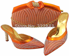 PU leather ladies wedding shoes and bag to match