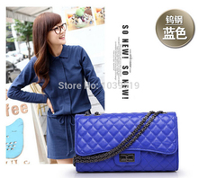 Simple solid color small messenger bag Fashion chain PU bag Simple woman handbag PU women leather