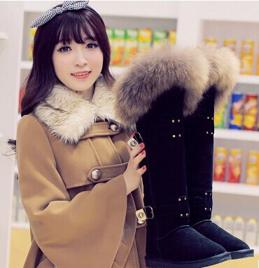 2014 Brand Newest Leather Knee High Boots Winter Boots Women