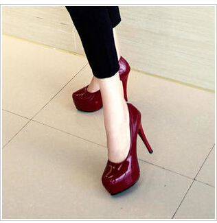 sexy fashion super high heels elegant women pumps comfortable patent leather high heeled shoes office party