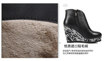 Hot Size 34 39 autumn winter fashion women plush ankle boots women genuine leather boots platform
