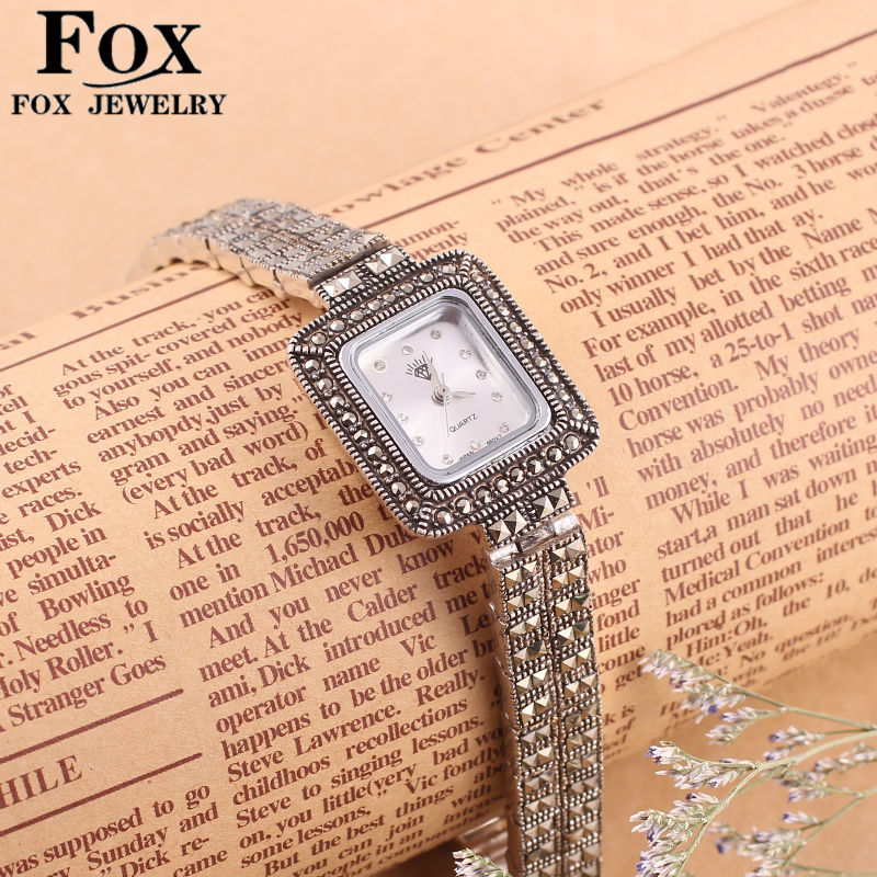 2014 New Fashion 925 sterling Thai Silver Classic Vintage High Quality Quartz Watches Women Wristwatches Fine